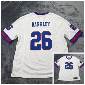 Nike New York Giants Saquon Barkley 26 White NFL Jersey Mens XL On Field
